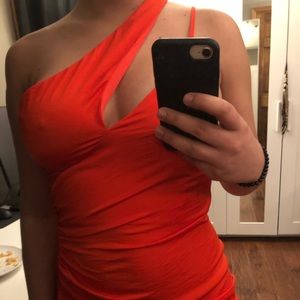 ASOS orange satin dress